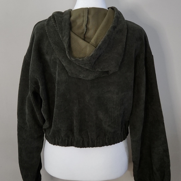 Zaful Corduroy Crop Hooded long sleeve top - Picture 15 of 16